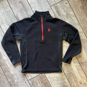 Spyder Black and Red Quarter-Zip Pullover